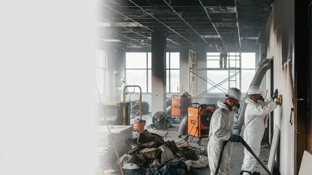 Commercial fire damage restoration for business property