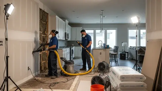 Good Fellas Restoration team in uniform working on a customer property