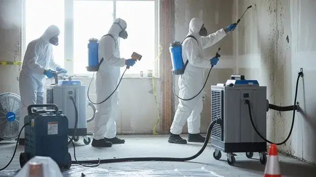 Antimicrobial treatment to prevent mold growth after water damage