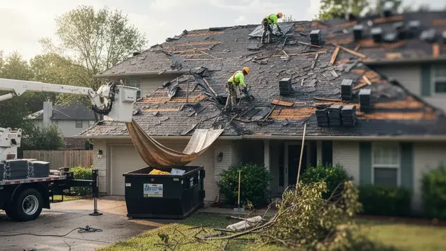 Emergency storm damage response with professional restoration equipment