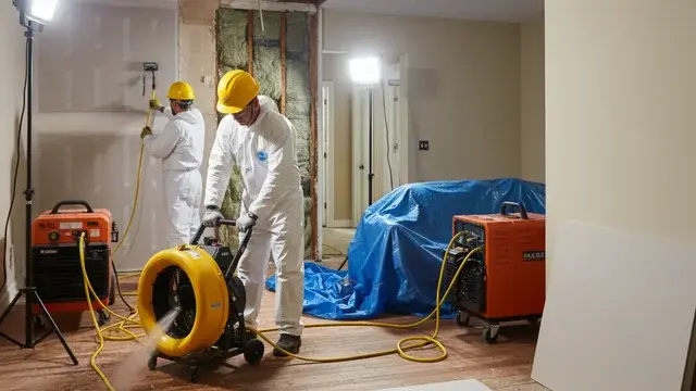 Reconstruction work after major water damage restoration